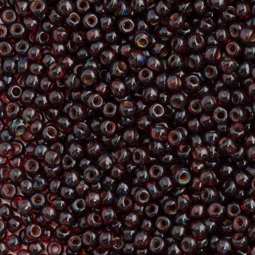 Toho Hybrid Round Seed Bead 11/0 Transparent Siam Ruby Picasso 19g Tube (Y316)