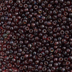 Toho Hybrid Round Seed Bead 11/0 Transparent Siam Ruby Picasso 19g Tube (Y316)