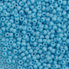 Toho Hybrid Round Seed Bead 11/0 Sueded Opaque Blue Turquoise 19g Tube (Y611)