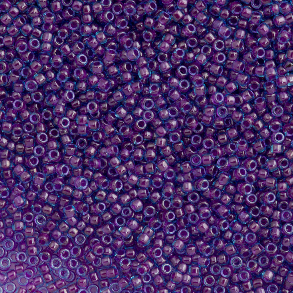 Toho Round Seed Bead 8/0 Inside Color Lined Violet Blue 2.5-inch tube (252)