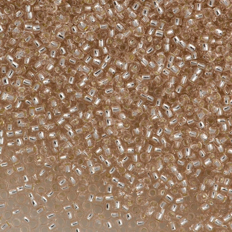 Toho Round Seed Bead 15/0 Silver Lined Champagne 2.5-inch Tube (31)