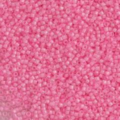 Toho Round Seed Bead 15/0 Inside Color Lined Cotton Candy 2.5-inch Tube (379)