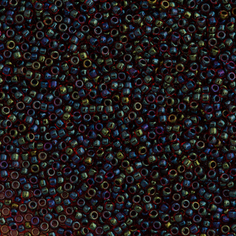 Toho Round Seed Bead 15/0 Inside Color Lined Ruby AB 2.5-inch Tube (400)