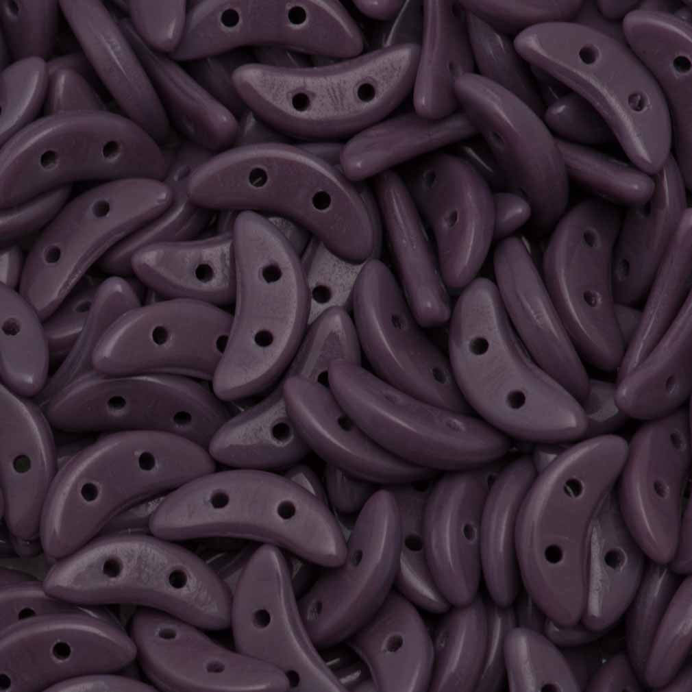 CzechMates 3x10mm Two Hole Crescent Opaque Purple Beads 8.5g Tube (23030)