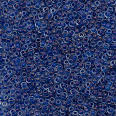 50g Miyuki Round Seed Bead 11/0 Semi Matte Blue Lined Crystal (1928)