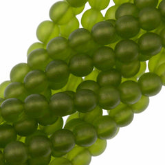 100 Czech 6mm Pressed Glass Round Gold Suede Olivine Beads (50230MSG)