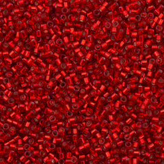 Miyuki Delica Seed Bead 10/0 Silver Lined Dyed Christmas Red 7g Tube DBM602