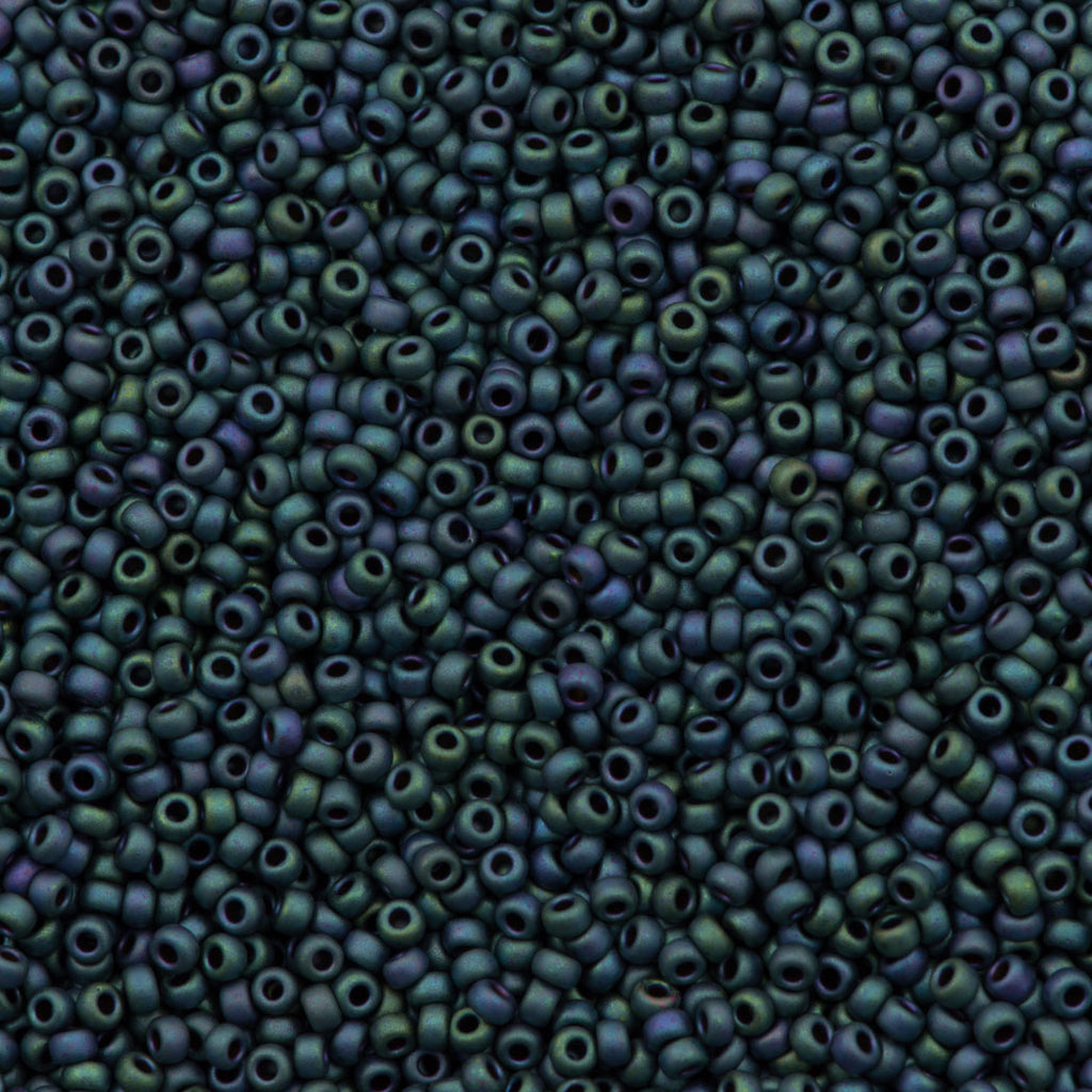 Miyuki Round Seed Bead 11/0 Matte Metallic Blue Green 15g (2064)
