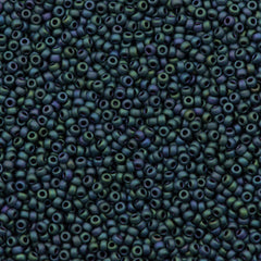 Miyuki Round Seed Bead 11/0 Matte Metallic Blue Green 22g Tube (2064)