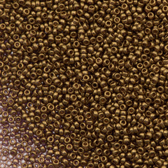 Miyuki Round Seed Bead 15/0 Dark Topaz Gold Luster 2-inch Tube (1882)