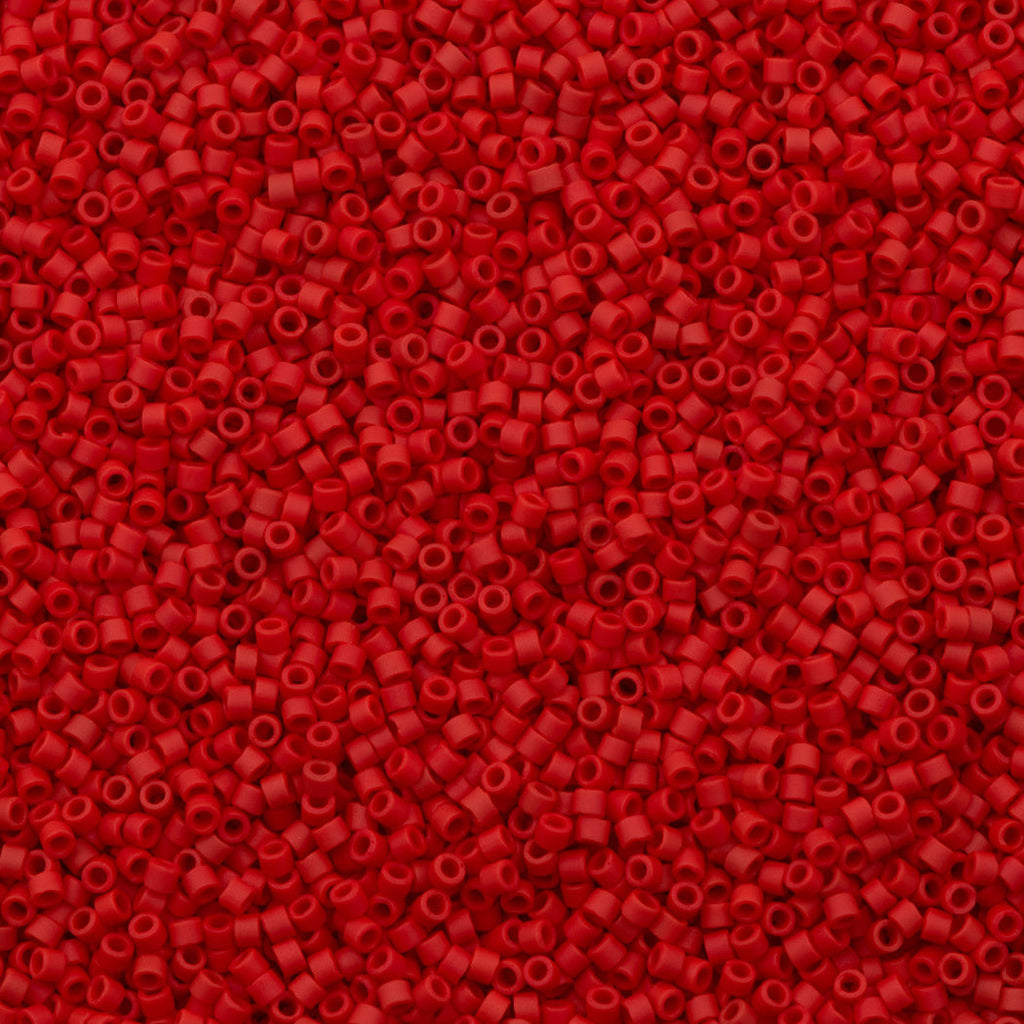 100g Miyuki Delica seed bead 11/0 Opaque Matte Red DB753