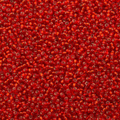 8g Miyuki Round Seed Bead 11/0 Silver lined Red (10)