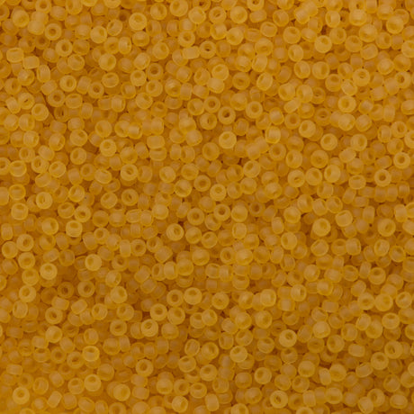 Miyuki Round Seed Bead 11/0 Matte Transparent Light Amber 22g Tube (132F)