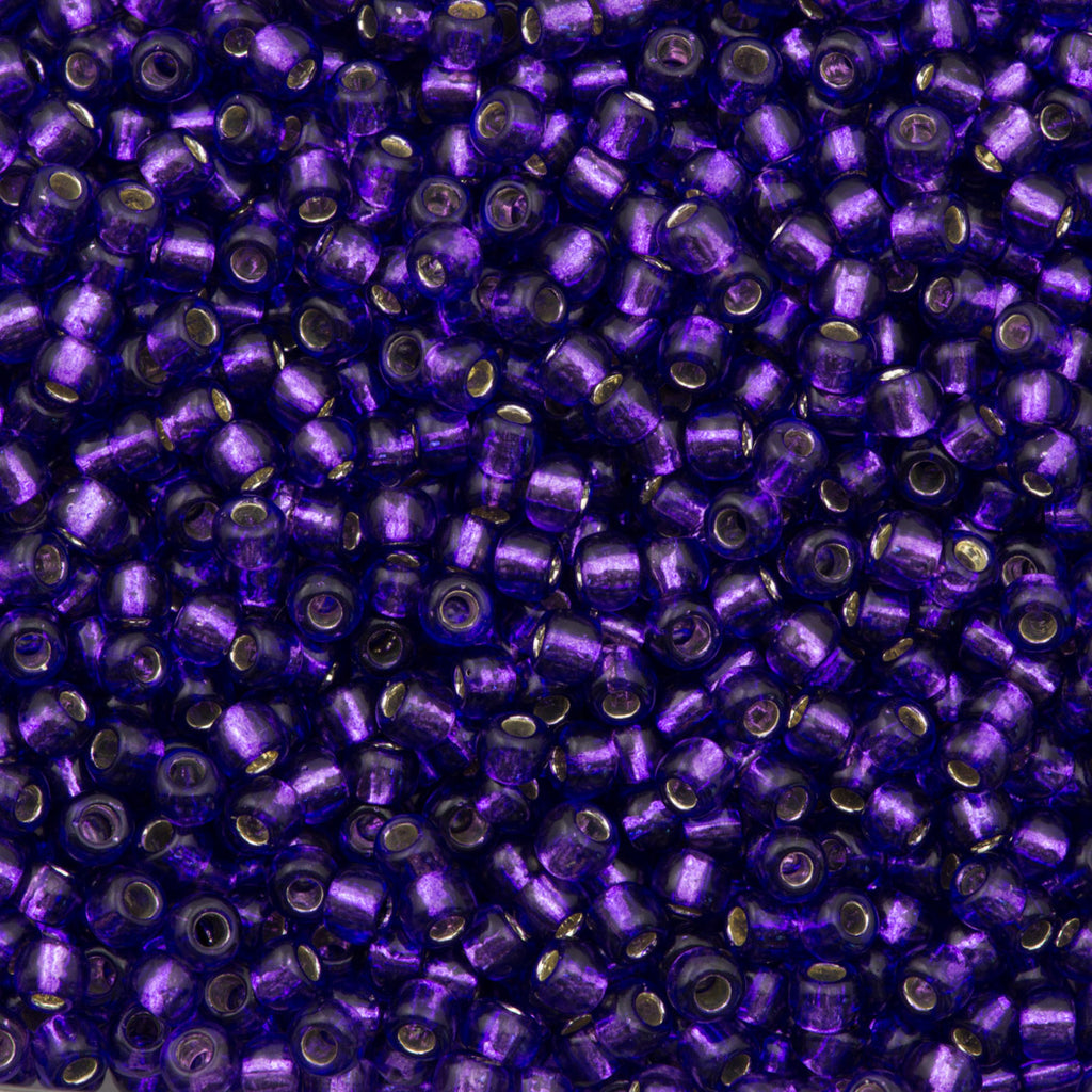 Toho Round Seed Beads 6/0 Silver Lined Purple 2.5-inch tube (2224)