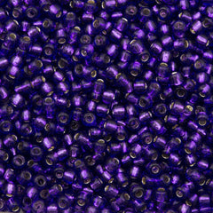 50g Toho Round Seed Beads 6/0 Silver Lined Purple (2224)