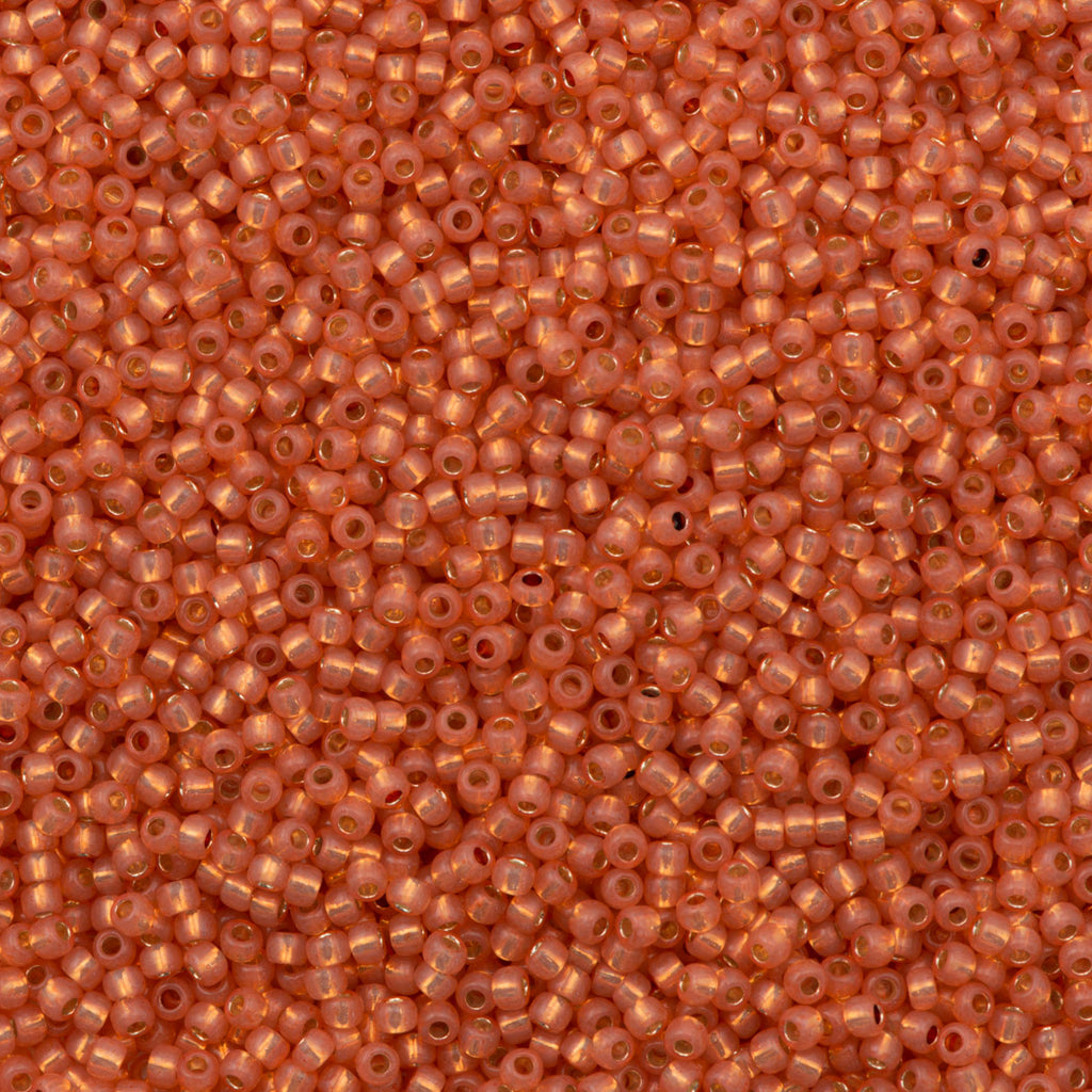 Toho Round Seed Bead 11/0 Silver Lined Milky Grapefruit 2.5-inch Tube (2112)