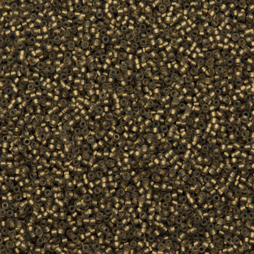 Toho Round Seed Bead 15/0 Inside Color Lined Matte Gold 2.5-inch Tube (999F)