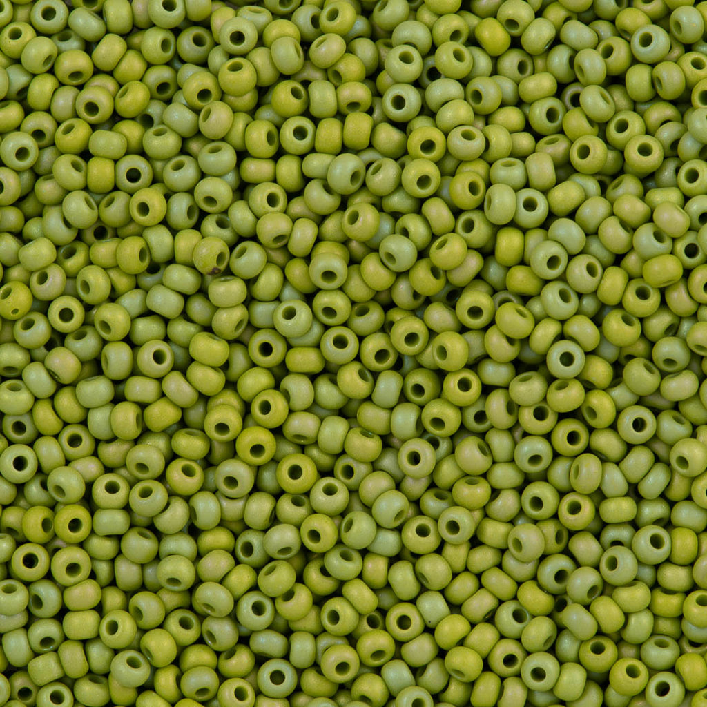Czech Seed Bead 11/0 Matte Olive AB (54430M)