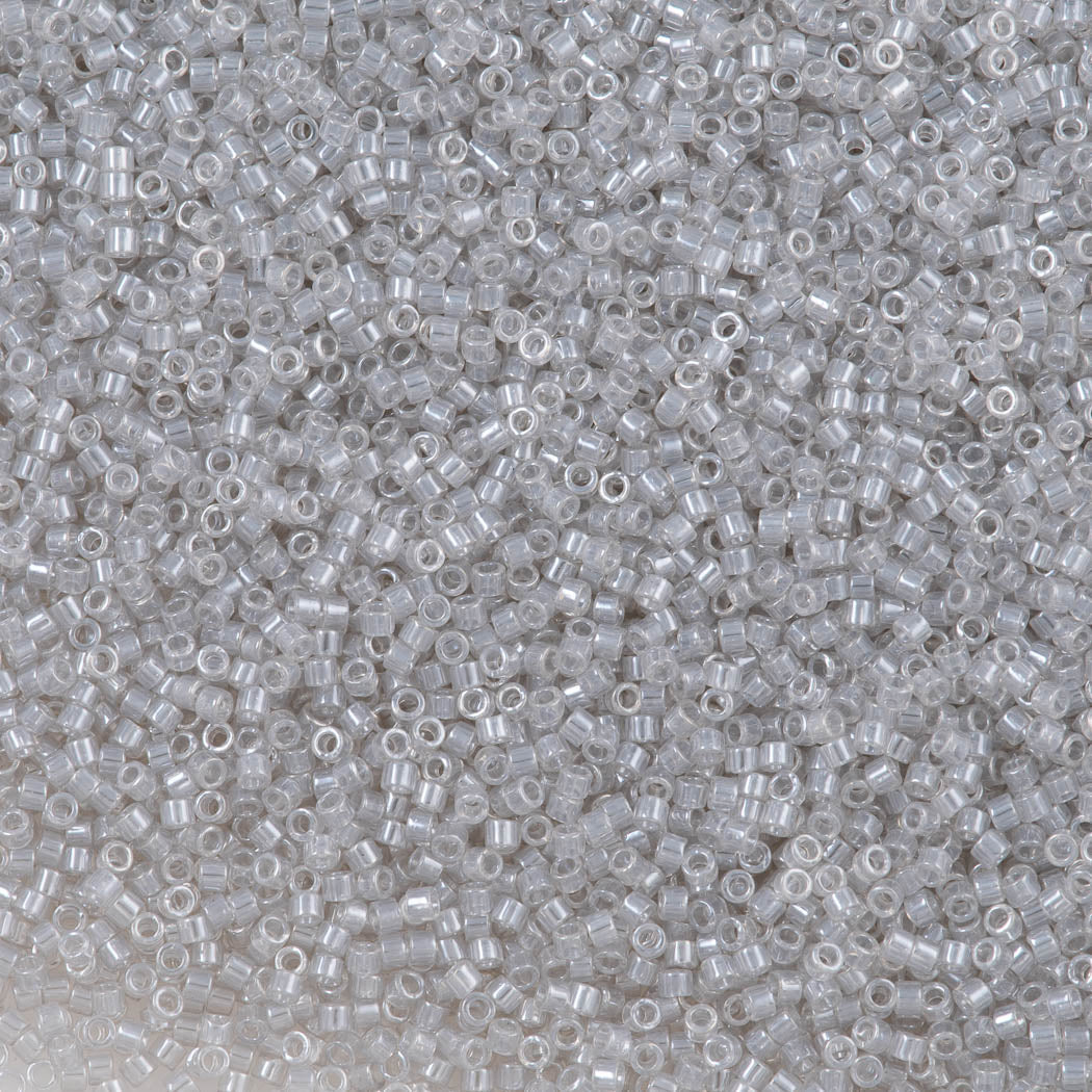 25g Miyuki Delica Seed Bead 11/0 Crystal Glazed Luster Nearly Grey DB1477
