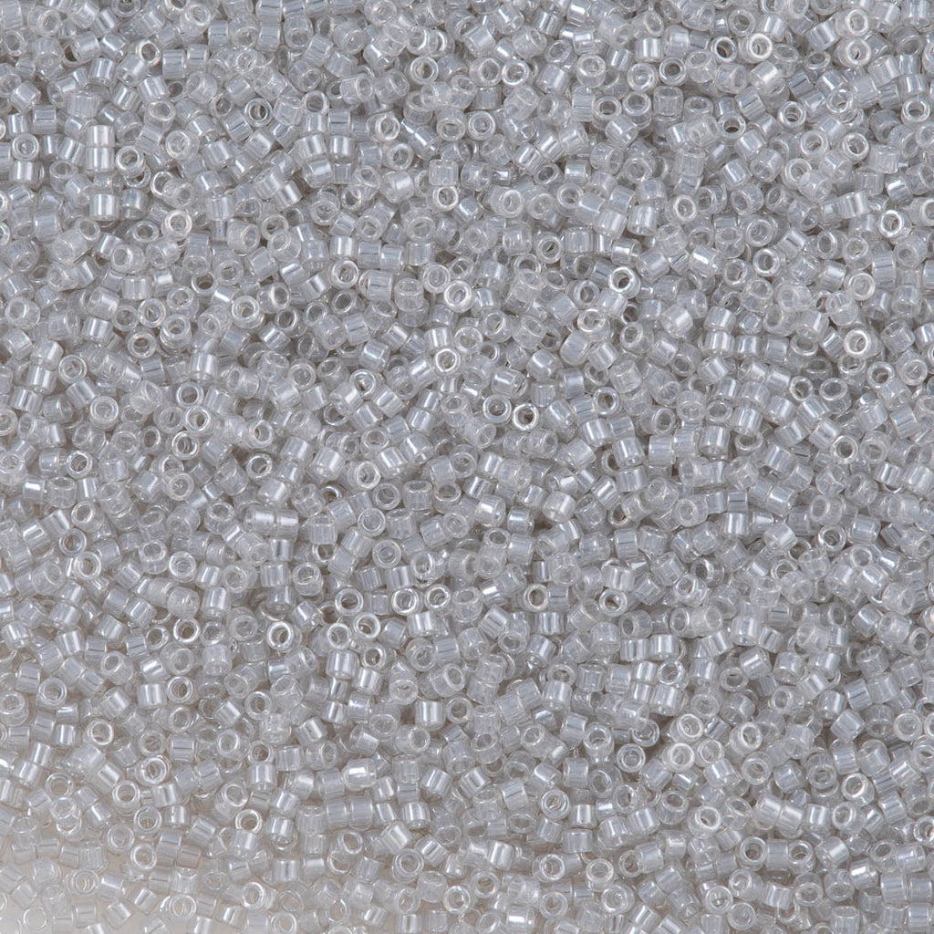 25g Miyuki Delica Seed Bead 11/0 Crystal Glazed Luster Nearly Grey DB1477