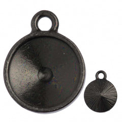 TierraCast Black Plated Pewter 12mm Textured Rivoli Drop Frame