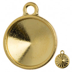 TierraCast Gold Plated Pewter 14mm Faceted Rivoli Drop Frame
