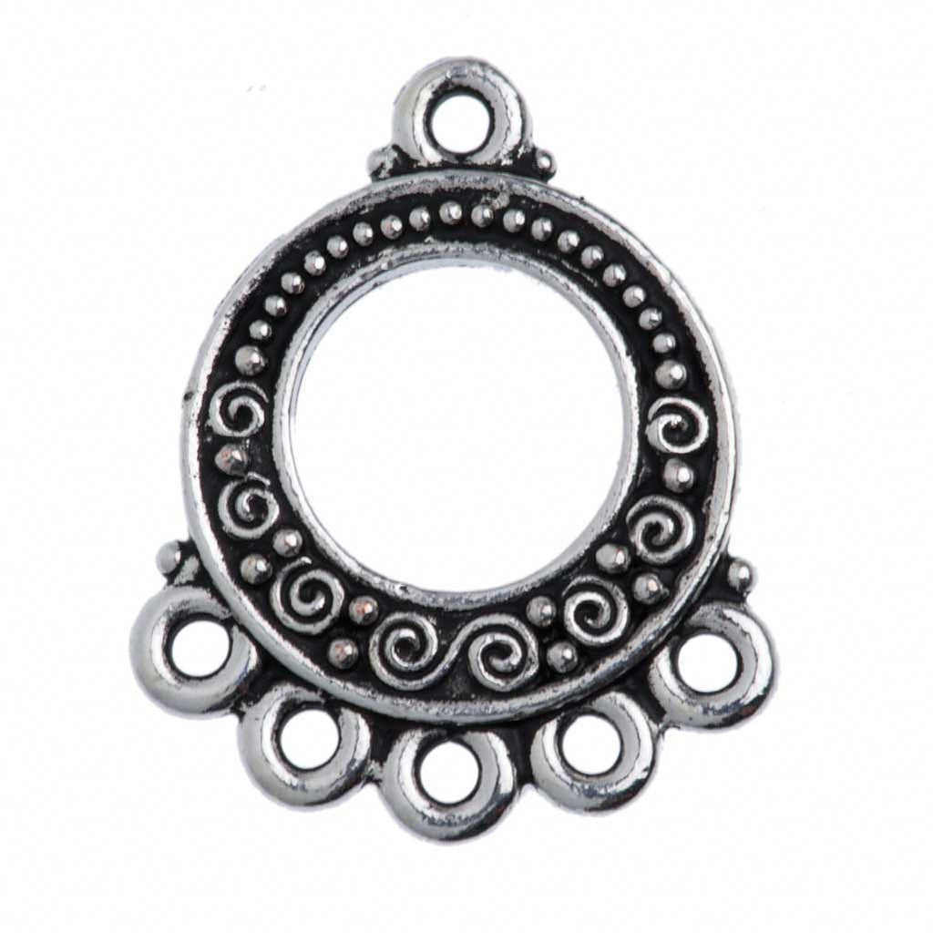 TierraCast Antique Silver Plated Pewter Spirals and Beads Link