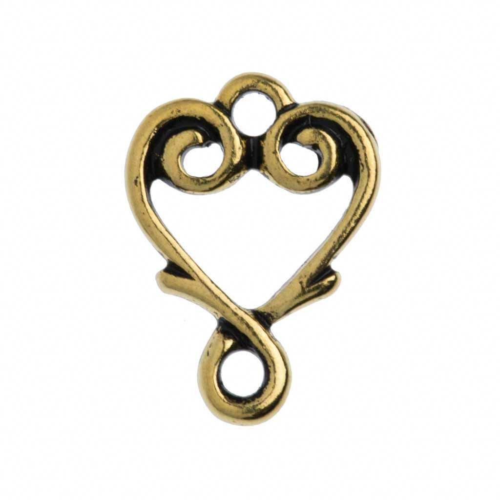 TierraCast Antique Gold Plated Pewter Vine Heart Link