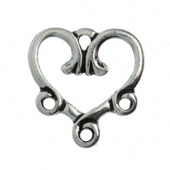 TierraCast Antique Silver Plated Pewter 3-1 Vine Heart Link