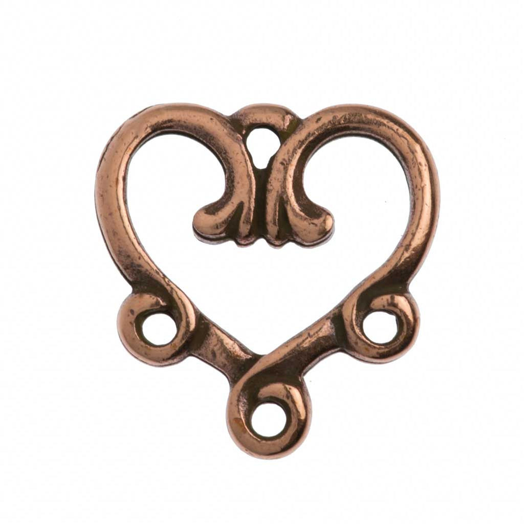 TierraCast Antique Copper Plated Pewter 3-1 Vine Heart Link