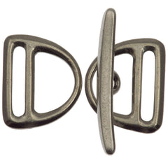 TierraCast Antique Pewter Slotted D-Ring Clasp Set