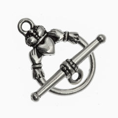 TierraCast Antique Silver Claddagh Clasp Set