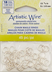 Artistic Wire Silver Plated 8.1mm Jump Ring 45pc 18 ga, I.D. 5.95mm