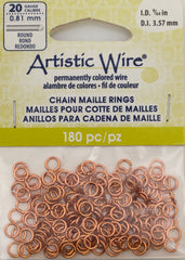 Artistic Wire Copper 5.3mm Jump Ring 180pc 20 ga, I.D. 3.57mm