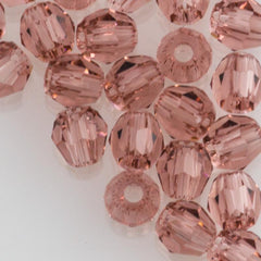 12 TRUE CRYSTAL 3mm Faceted Round Bead Blush Rose (257)