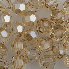 6 TRUE CRYSTAL 10mm Round Bead Crystal Golden Shadow (001 GSHA)