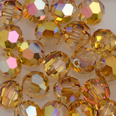 TRUE CRYSTAL 6mm Round Bead Metallic Sunshine (001 METSH)