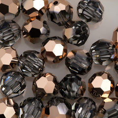 12 TRUE CRYSTAL 6mm Round Bead Crystal Rose Gold (001 ROGL)