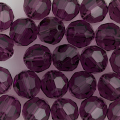 6 TRUE CRYSTAL 10mm Round Bead Amethyst (204)