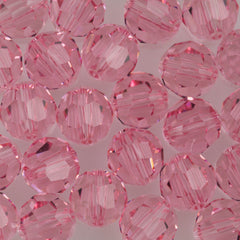 12 TRUE CRYSTAL 8mm Round Bead Light Rose (223)