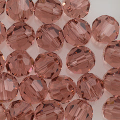 TRUE CRYSTAL 6mm Round Bead Blush Rose (257)