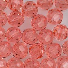 12 TRUE CRYSTAL 8mm Round Bead Rose Peach (262)