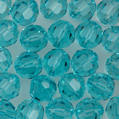 12 TRUE CRYSTAL 8mm Round Bead Light Turquoise (263)