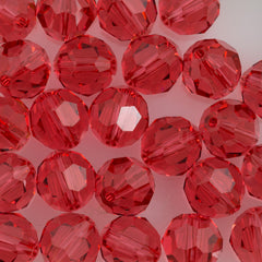 12 TRUE CRYSTAL 8mm Round Bead Padparadscha (542)