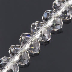 6 TRUE CRYSTAL 12x8mm Rondelle Bead Crystal Clear (001)