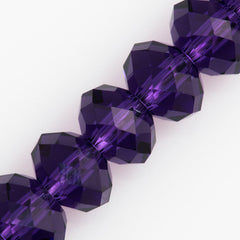 12 TRUE CRYSTAL 8x6mm Rondelle Bead Purple Velvet (277)