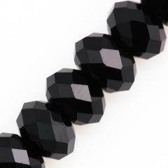 12 TRUE CRYSTAL 4x3mm Rondelle Bead Jet (280)