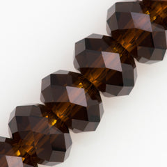 12 TRUE CRYSTAL 6x4mm Rondelle Bead Mocca (286)