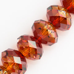 TRUE CRYSTAL 12x8mm Rondelle Bead Crystal Red Magma (001 REDM)