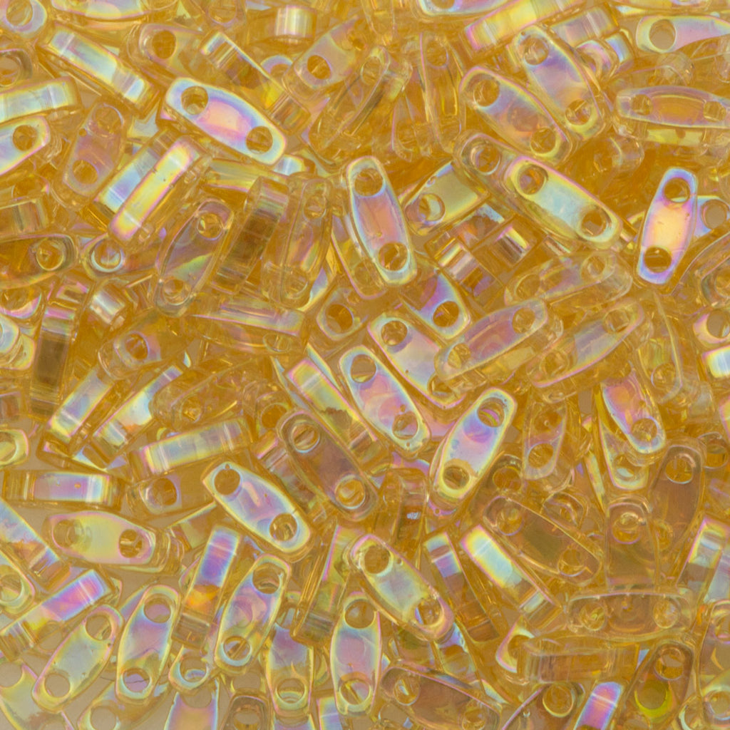 Miyuki Quarter Tila Seed Bead Transparent Light Amber AB 7g Tube (251)